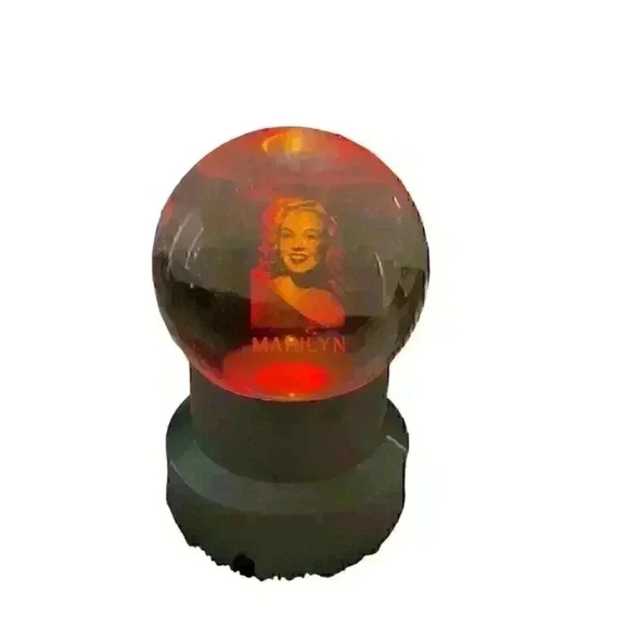 Laser Sketched Crystal Ball on lighted Pedestal-Marilyn Monroe - Picture 2 of 4